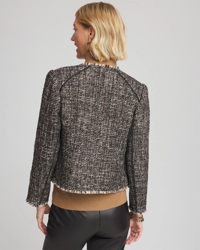 Tweed Mix Moto Jacket - image 3